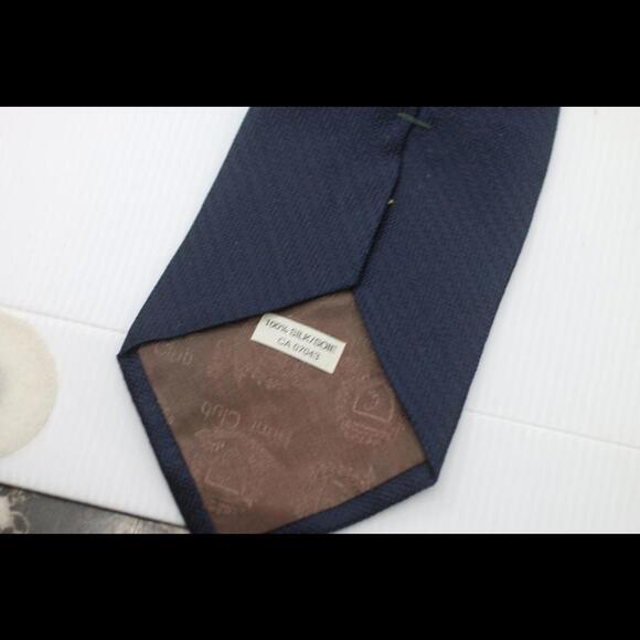 Tie American traditions made in U.S.A. Dark blue thiner 100% silk - Picture 4 of 5